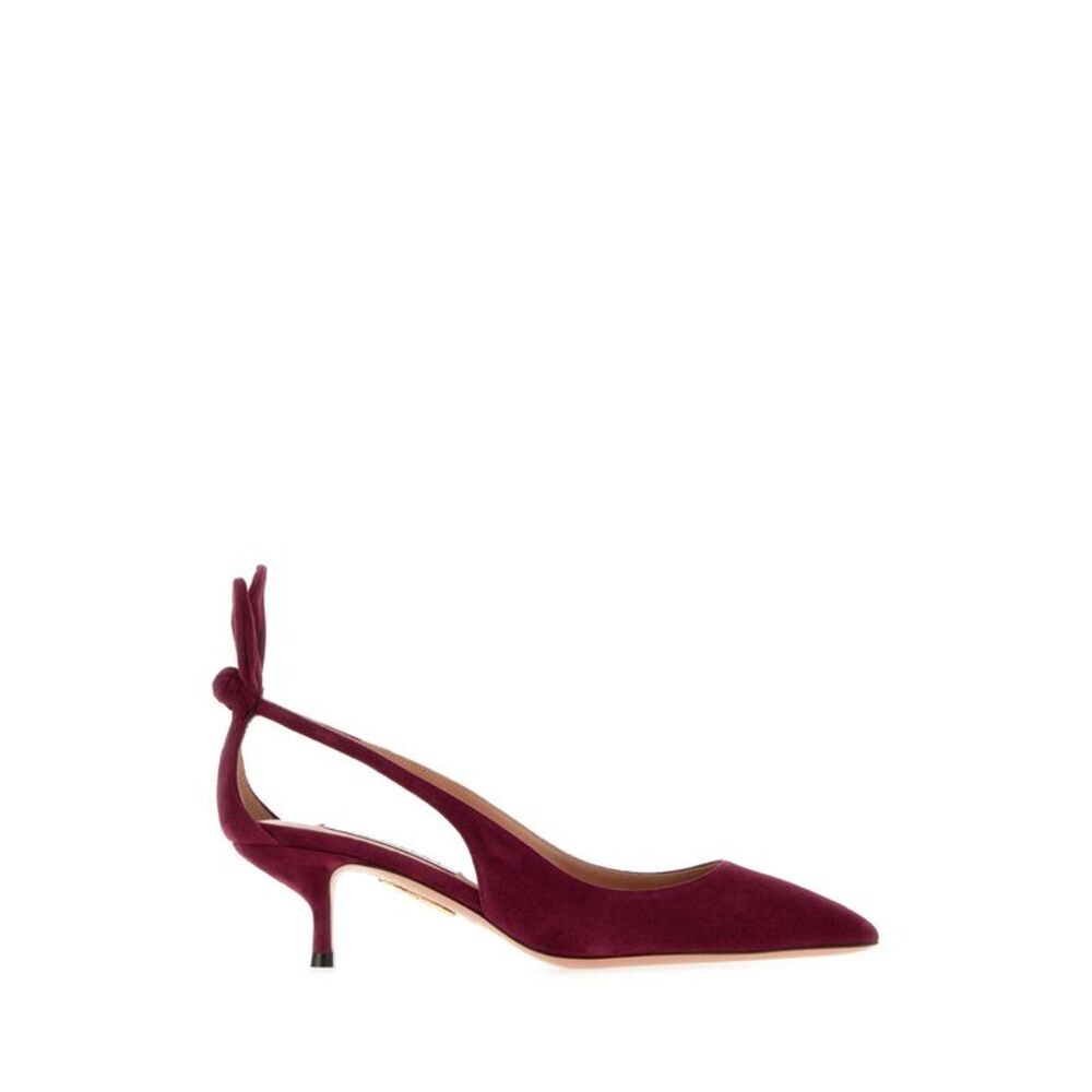 Aquazzura Women Tyrian Purple Suede Bow Tie 50 Pumps